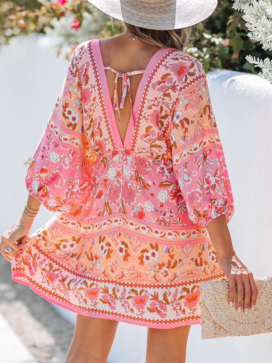 Women Casual Boho Sundress Summer Floral